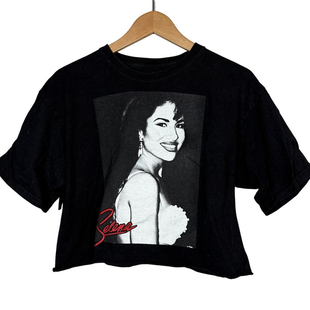 Selena Crop Graphic Tee Short Sleeve Merch Black - L